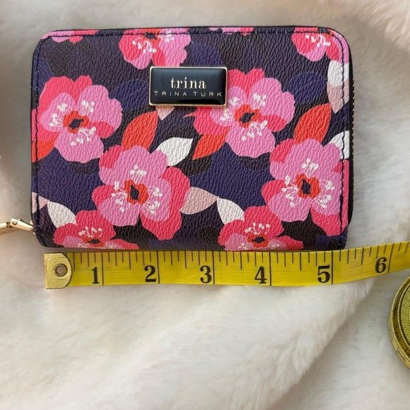 Trina Turk Pink and Purple Floral Wallet - Picture 9 of 12